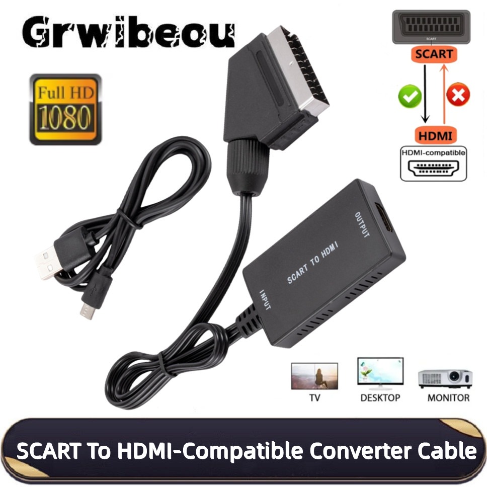 Scart To Hdmi - HD1080P سكارت إلى محول متوافق مع