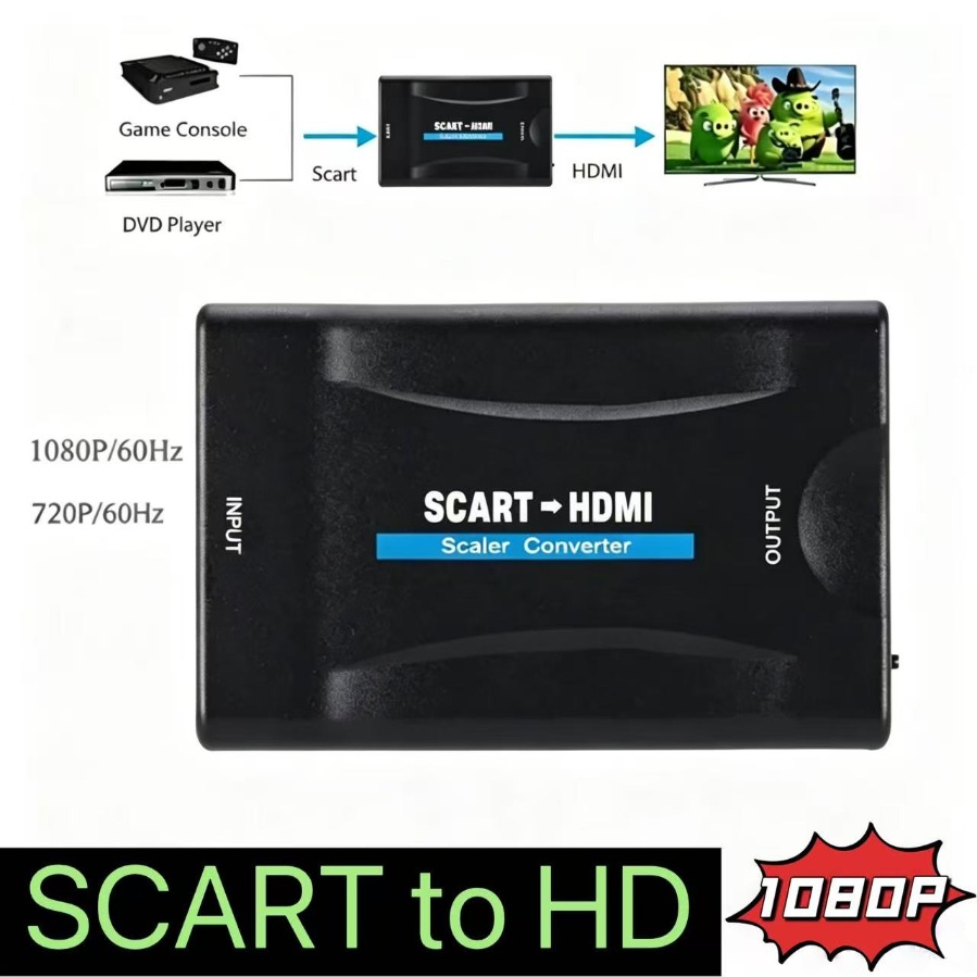 محول فيديو وصوت عالي الدقة 108 - مراجعة Scart To Hdmi وسعره